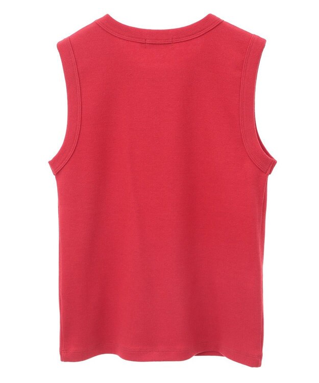earth music&ecology リブタンクトップ Red