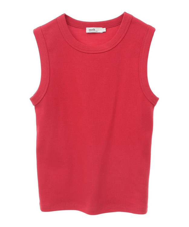 earth music&ecology リブタンクトップ Red