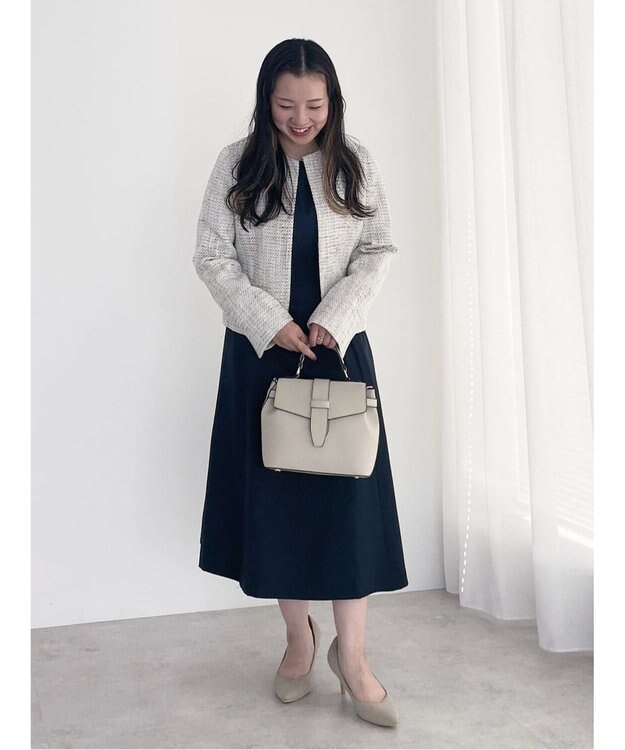 Green Parks ｅｆ－ｄｅ　ツィード調ノーカラージャケット Off White