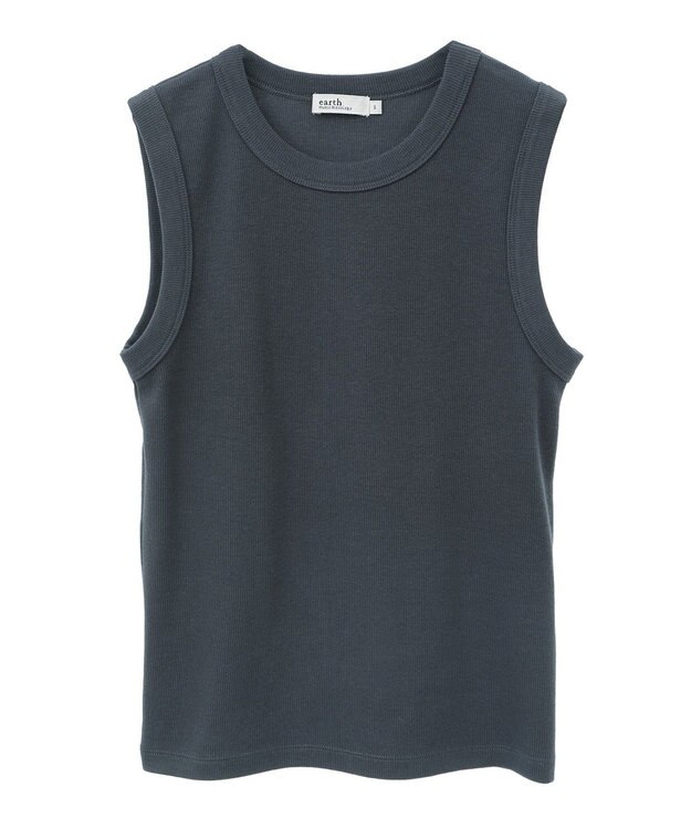 earth music&ecology リブタンクトップ Charcoal Gray