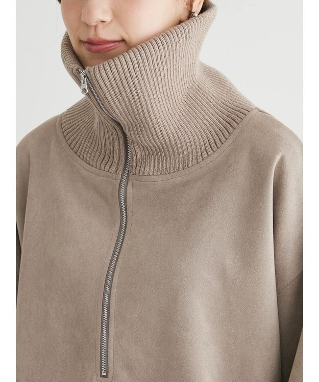 Green Parks ・ＥＬＥＮＣＡＲＥ　ＤＵＥ　スエードポンチハーフＺＩＰ Gray Beige