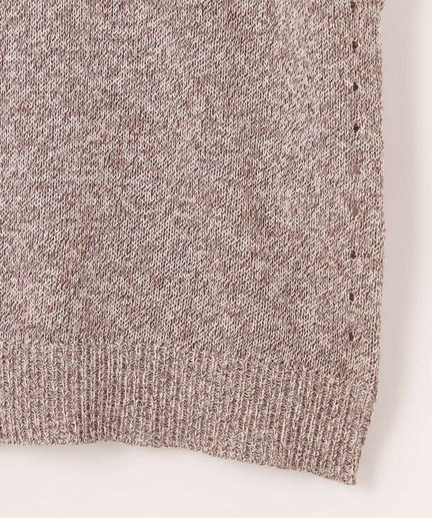 組曲 【WEB限定・前後着用可】コットンポリエステル杢プルオーバー ニット ブラウン系