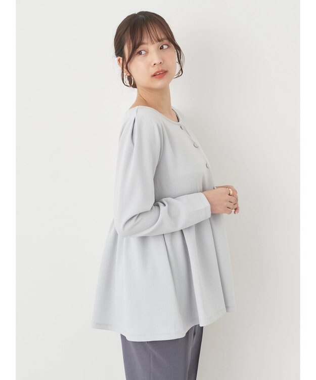 earth music&ecology ペプラムカットプルオーバー Sax