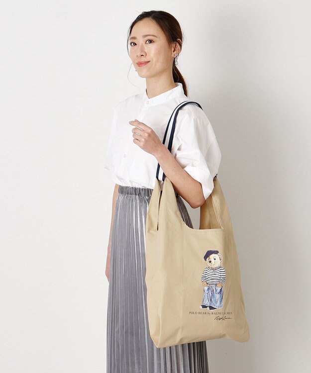 MOONBAT 【2WAY/撥水】POLO RALPH LAUREN(ポロ ラルフローレン)  ベルト付きレインバッグ フレンチベア ベージュ