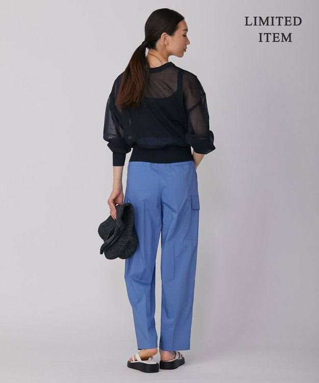 ICB 【WEB限定・洗える】エコナイロンストレッチ カーゴパンツ スマルトブルー系