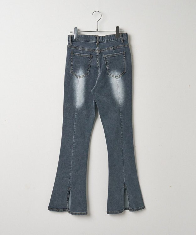 WEGO ストレッチフレアデニムパンツ デニム中濃色