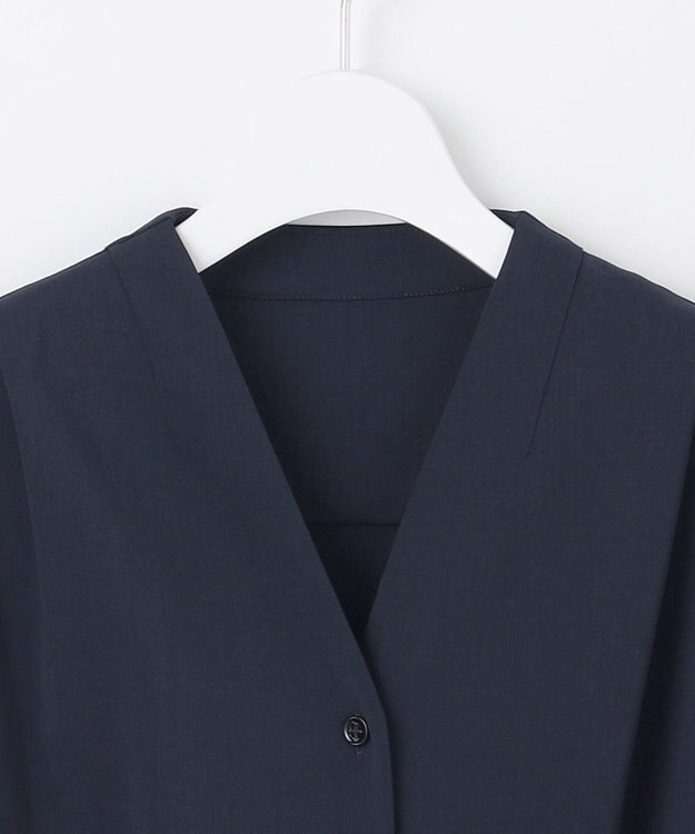 自由区 L 【接触冷感・UVカット・吸水速乾・洗える】ドライタッチファンクショナル ワンピース ネイビー