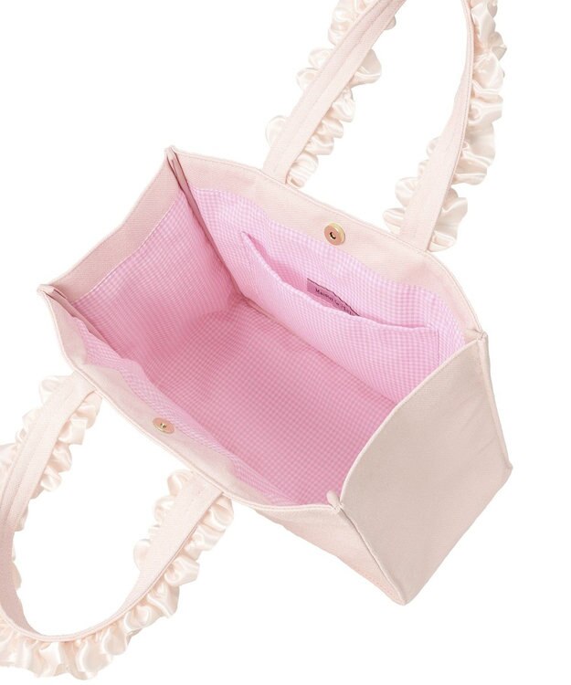 Maison de FLEUR いちごフリルハンドルスクエアトートバッグ Pink