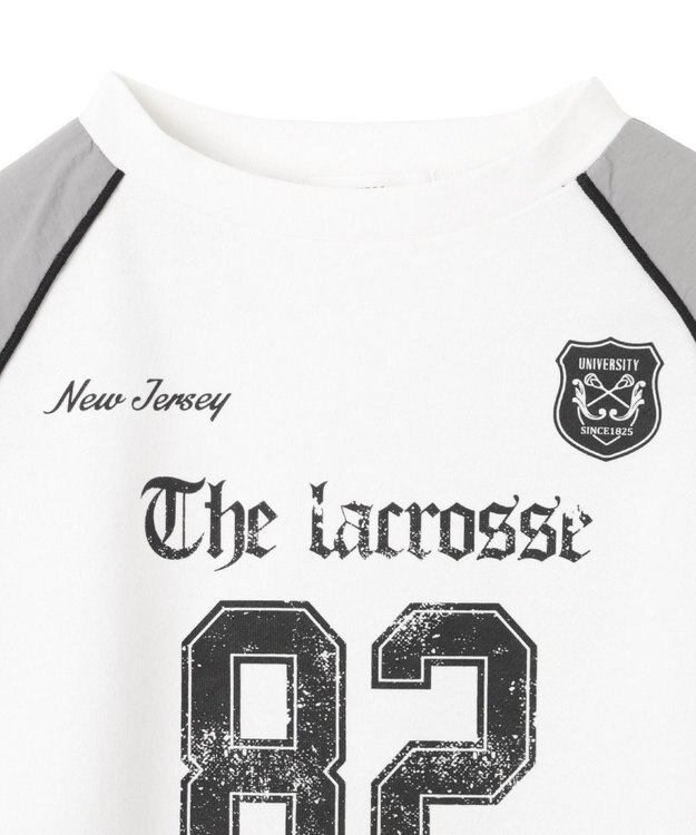 WEGO ナイロンスリーブナンバリングスウェット ホワイト