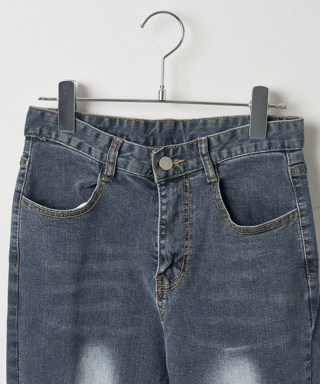 WEGO ストレッチフレアデニムパンツ デニム中濃色