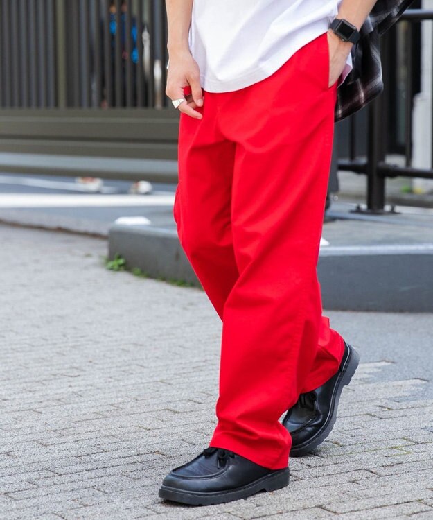 WEGO 【ウエストゴム/手洗い可】チノイージーパンツ レッド