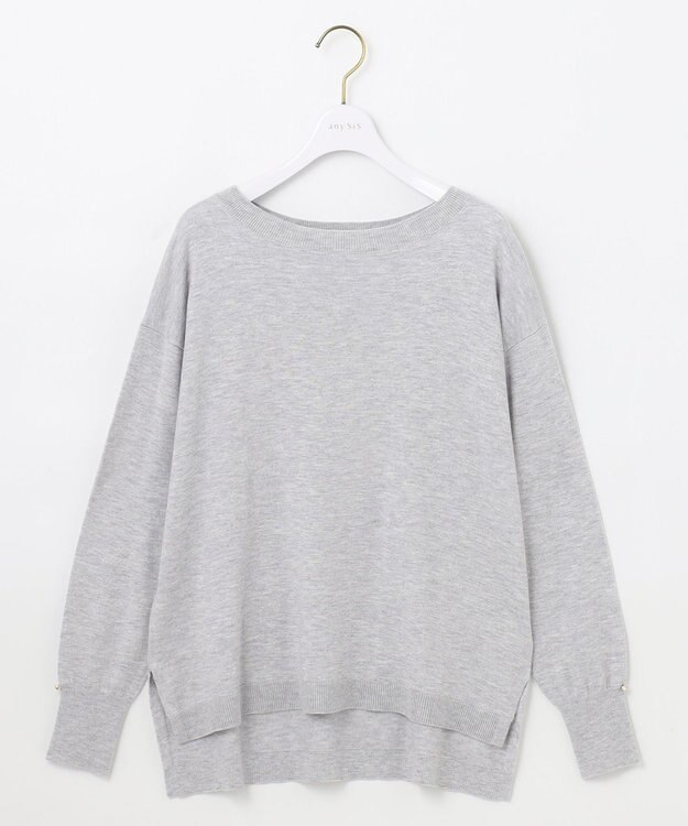 ANY SIS L 【洗える】カシミヤブレンド ニット ライトグレー