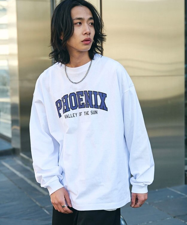 WEGO 【２点SET】アクセ付きグラフィックプリントT（LS） ホワイト