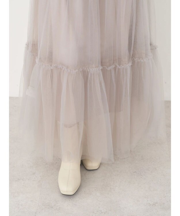 earth music&ecology マルチｗａｙチュールスカート Light Gray