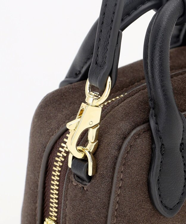 自由区 【SHIHOさん着用】スエードライクボストン バッグ スレート