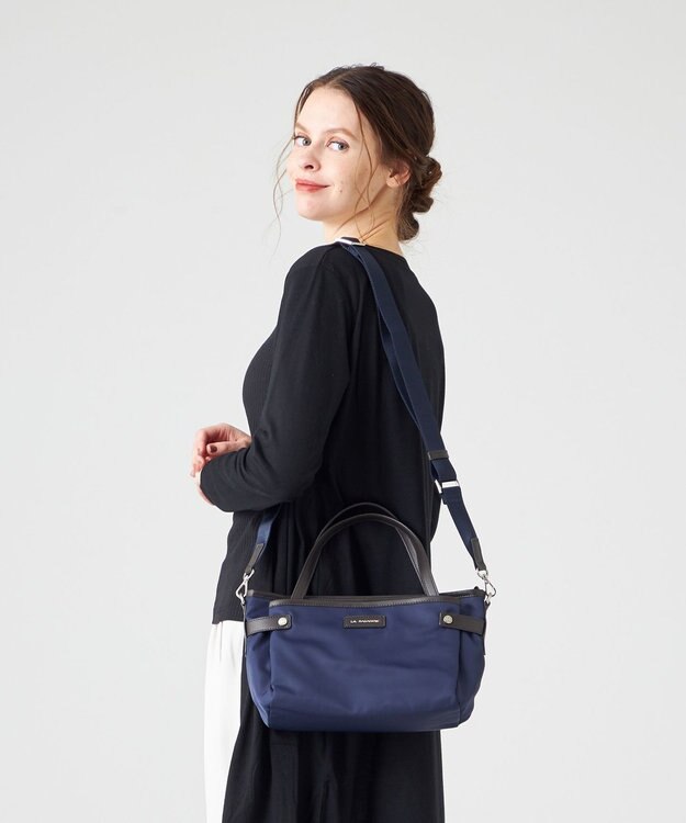 LA BAGAGERIE 【撥水ナイロン】ベーシック2WAYミニトート ネイビー