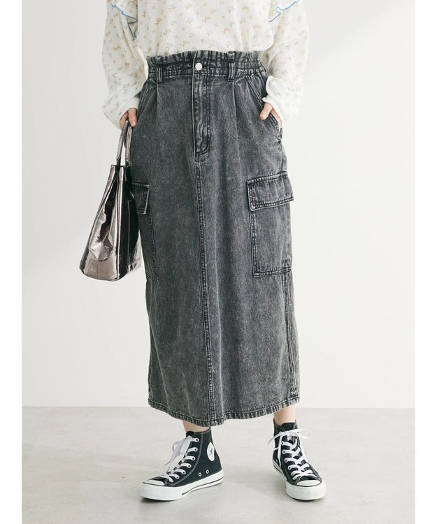 Green Parks ・ＥＬＥＮＣＡＲＥ　ＤＵＥ　カーゴデニムスカート Gray Mixture