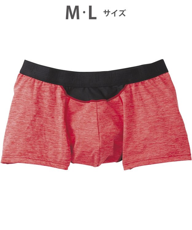 WACOAL MEN ボクサーパンツ　風が通ってムレ軽減。　ダブルエアスルータイプ　吸汗速乾　ショート丈　前閉じ　/ブロス　GT3360 レッド