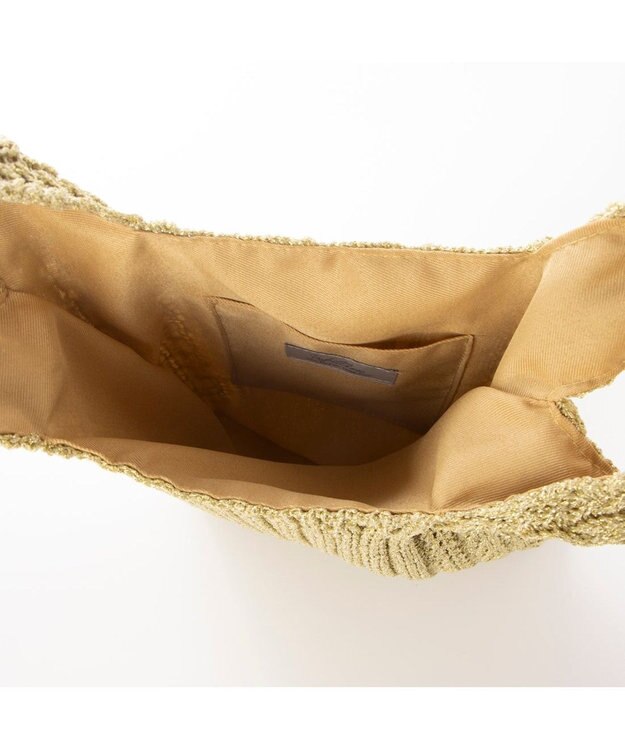 UNBILLION カシュカシュ cachecache / ケーブル編みラメショッパーミニトート ゴールド