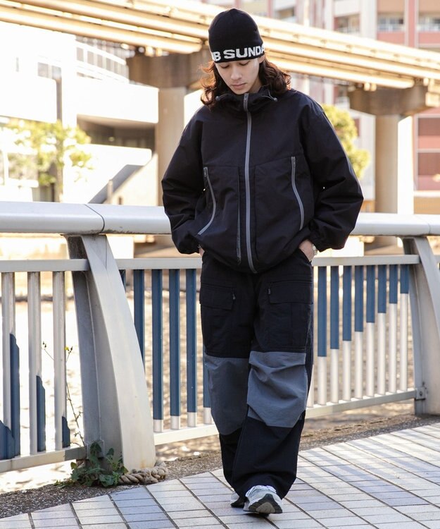 WEGO 3レイヤーフードブルゾン ブラック