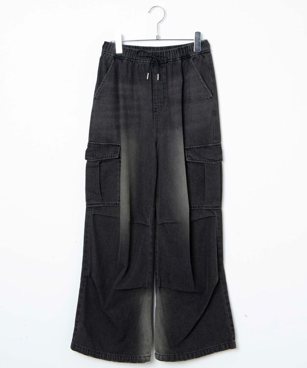 WEGO デニムパラシュートカーゴパンツ ブラック