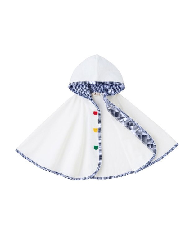 MIKI HOUSE HOT BISCUITS 【70-90cm】 パイル素材 おでかけポンチョ 紺