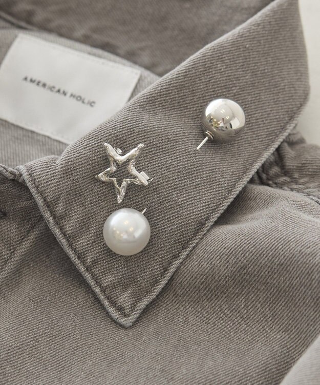 AMERICAN HOLIC 【2点SET】パールピン&スター Silver