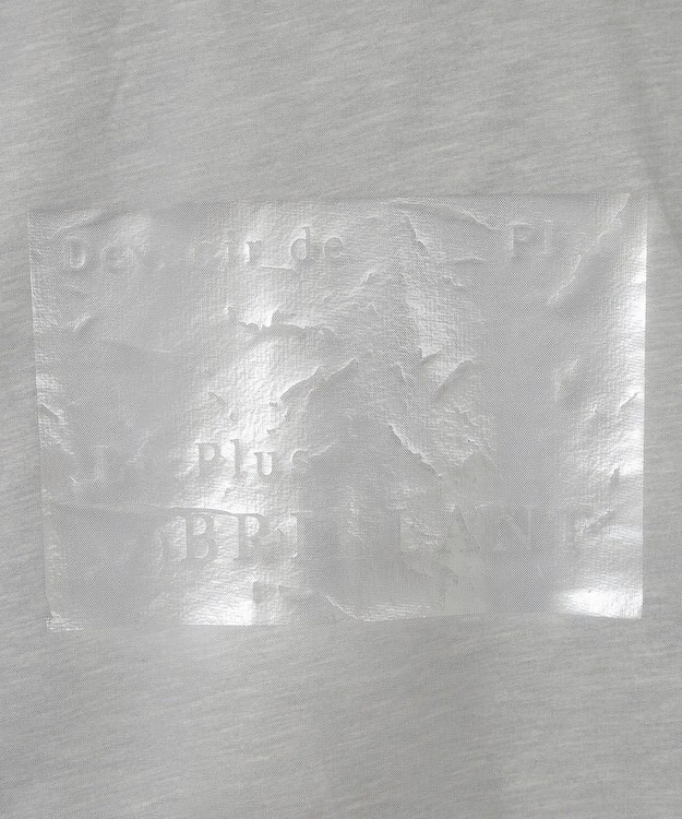 Green Parks 箔プリントチュール重ねプルオーバー Gray Mixture