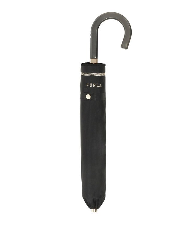 MOONBAT 【軽量/一級遮光】FURLA 晴雨兼用日傘 降りたたみ日傘 ジッパー刺繍 ／遮光 遮熱 UV ブラック