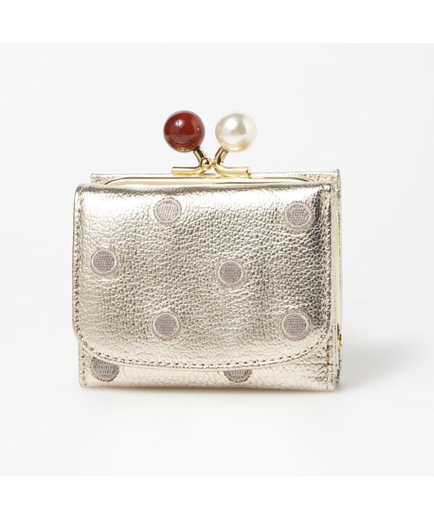 UNBILLION ペルケ perche / アクリル玉三つ折りミニサイフ ゴールド