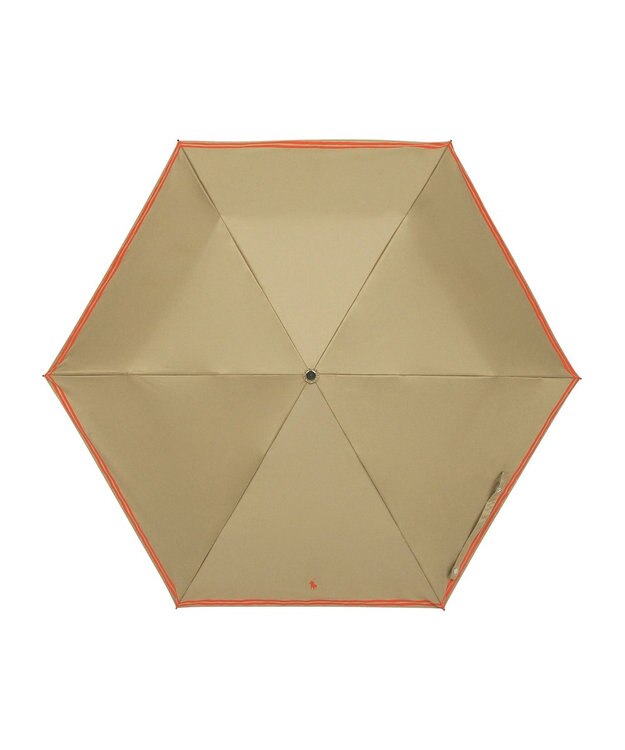 MOONBAT 【 遮光率100％/遮熱/UV/軽量】POLO RALPH LAUREN（ポロ ラルフローレン）晴雨兼用日傘 ワンポイント ポロポニー バイカラー  折りたたみ傘 ベージュ