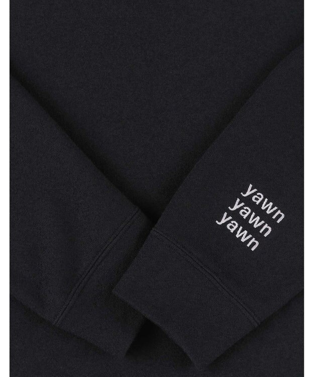 une nana cool 【綿混】あくびのお嬢さんのブークレー裏毛フーディー ブラック