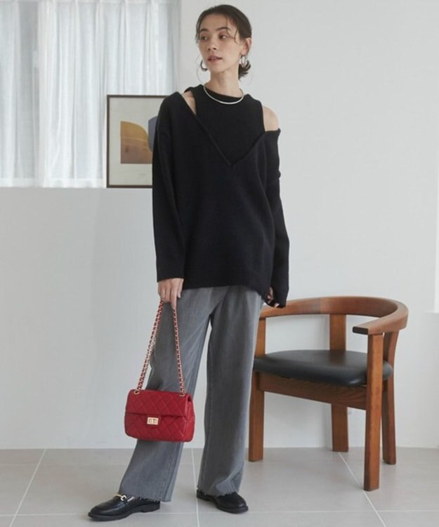 WEGO 【ANGIE VINTAGE】キルティングショルダーBAG レッド