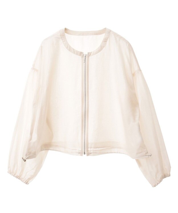 earth music&ecology シアーショートシャツブルゾン Off White