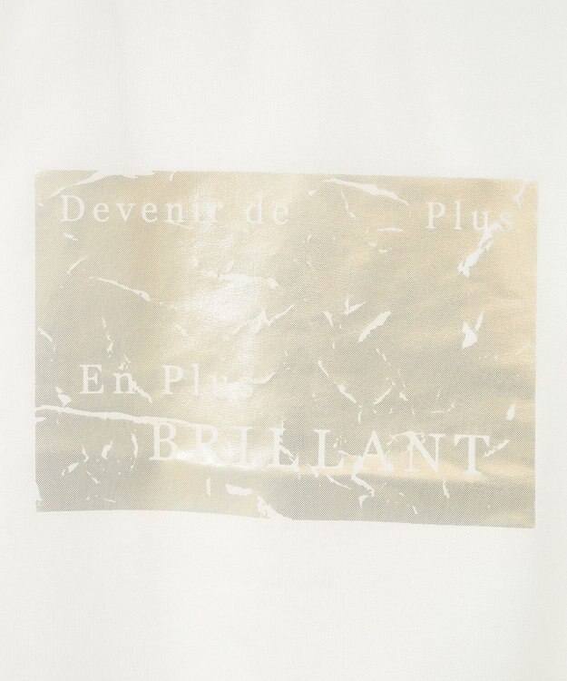 Green Parks 箔プリントチュール重ねプルオーバー Ecru