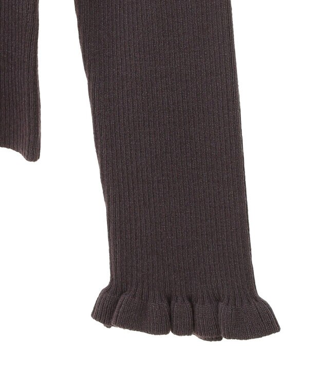 Green Parks ・ｓｗｉｎｇ　ｂｙ　フリルハイネックリブニット Charcoal Gray