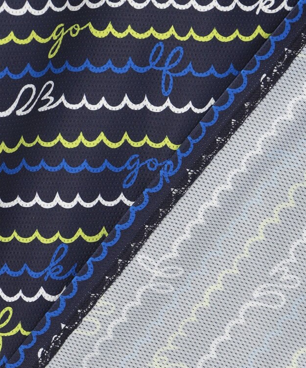 23区GOLF 【MEN】【吸水速乾・UVケア】ウェーブロゴプリント 半袖シャツ ネイビー系5