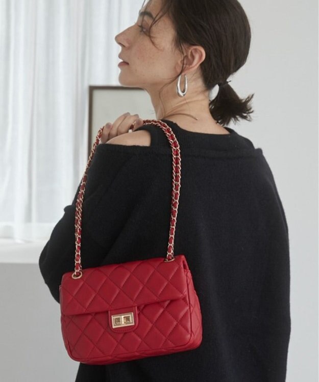 WEGO 【ANGIE VINTAGE】キルティングショルダーBAG レッド