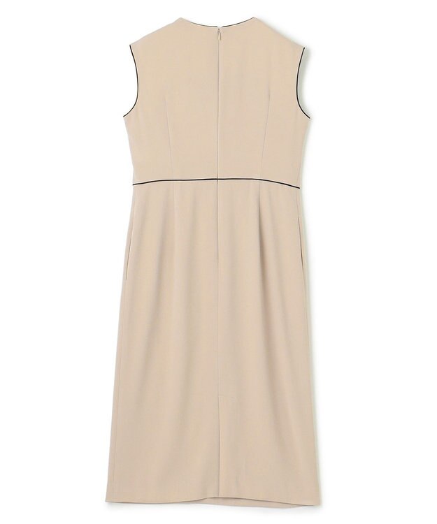 BEIGE， 【洗える・L-size】CINDY / クルーネックドレス Sheer Orange × White