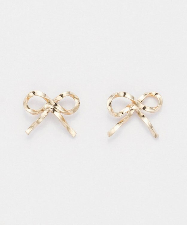 Phoebe 【K10】エレガントリボンピアス ゴールド