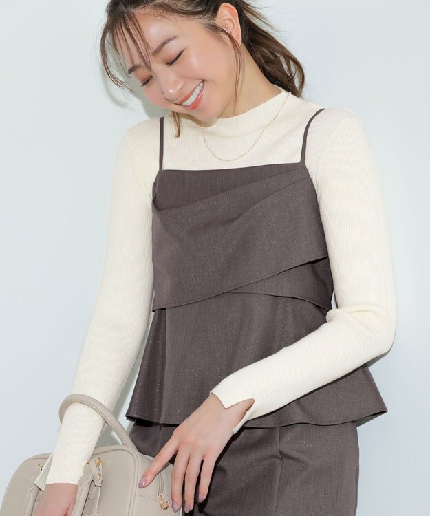 ANY SIS 【2SET】ビスチェ ワンピース × ニット セット ブラウン