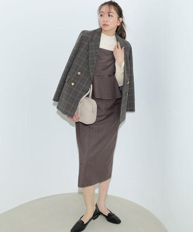 ANY SIS 【2SET】ビスチェ ワンピース × ニット セット ブラウン