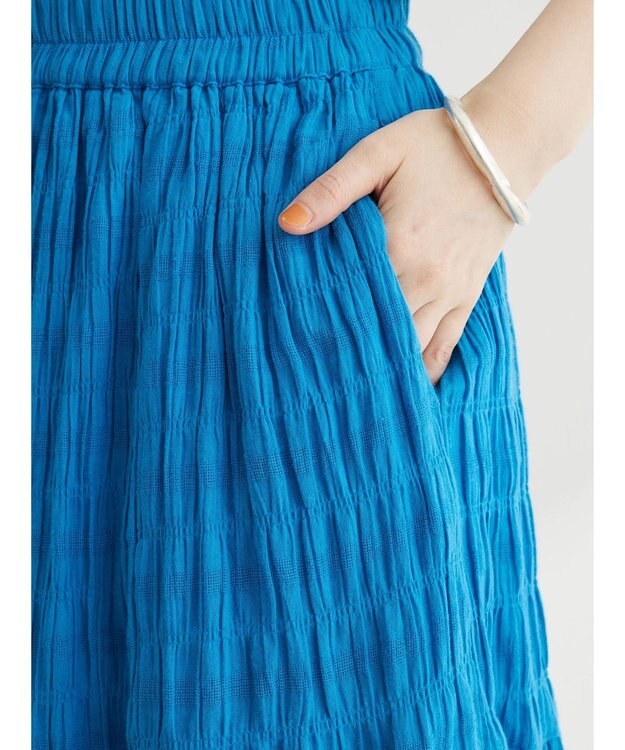 Green Parks Ｉ　段違いギャザーロングスカート Blue