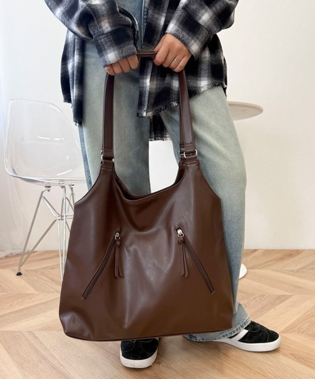 WEGO トライアングルトート ブラウン