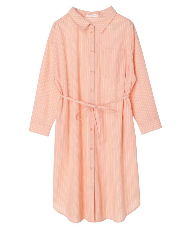 Green Parks ミドル丈シャツワンピース Orange