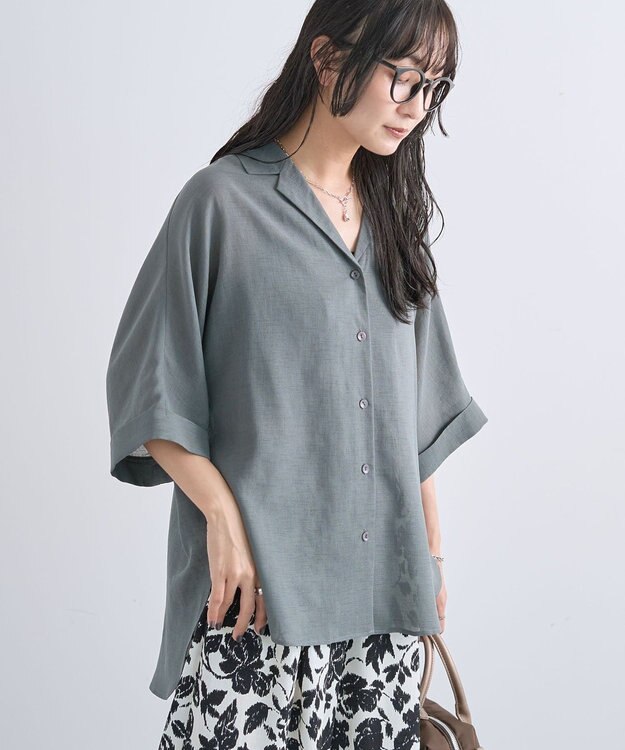 Green Parks 【WEB限定】開襟シアージャケット風シャツⅡ Gray