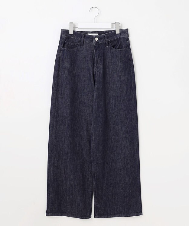 自由区 L 【19号サイズまで展開】ウスカルデニムワイドストレート パンツ インディゴ