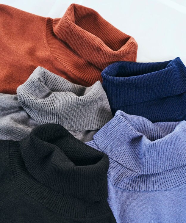 UNFILO MENS 【男女兼用】ライトウォームタートルネックニット ブラウン