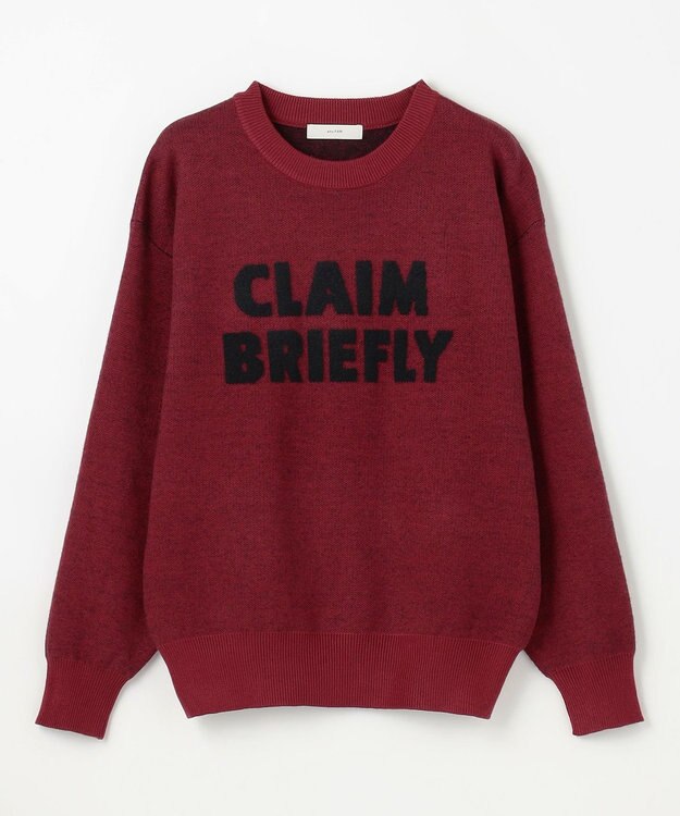 ANY スウェットライクフェザーロゴニット レッド×ブラック