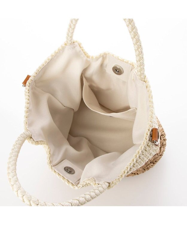 UNBILLION カシュカシュ cachecache / 切替柄編2wayミニトート アイボリー